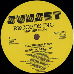 Master Plan Electric Baile USED VINYL 12INCH 33 S RPM REISSUE