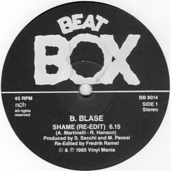 B. Blase Shame (Swedish Remix) VINYL 12" USED