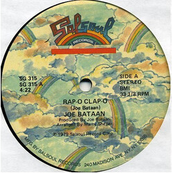 Joe Bataan Rap-O Clap-O USED VINYL 12INCH 33 S RPM SINGLE STEREO