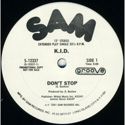 K.I.D. Don't Stop USED VINYL 12INCH 33 S RPM SINGLE PROMO STEREO