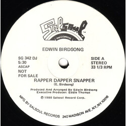 Edwin Birdsong Rapper Dapper Snapper USED VINYL 12INCH 33 S RPM SINGLE PROMO STEREO