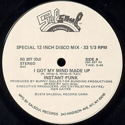Instant Funk I Got My Mind Made Up USED VINYL 12INCH 33 S RPM SINGLE PROMO