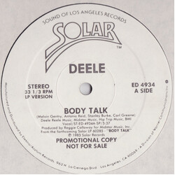 The Deele Body Talk USED VINYL 12INCH 33 S RPM PROMO