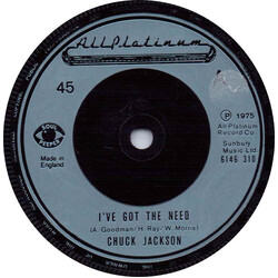 Chuck Jackson I've Got The Need USED VINYL 7INCH 45 RPM SINGLE