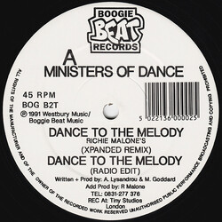 Ministers Of Dance Dance To The Melody USED VINYL 12INCH 45 RPM
