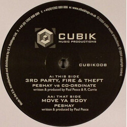 Peshay / Co-Ordinate 3rd Party, Fire & Theft / Move Ya Body USED VINYL 12INCH