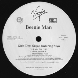 Beenie Man Girls Dem Sugar USED VINYL 12INCH 33 S RPM PROMO