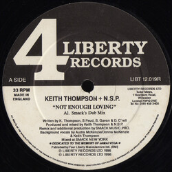 Keith Thompson / Northside Productions (NSP) Not Enough Loving USED VINYL 12INCH 33 S RPM