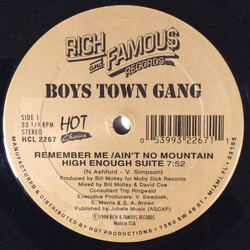 Boys Town Gang Remember Me/Ain't No Mountain High Enough Suite / Cruisin' The Streets USED VINYL 12INCH 33 S RPM