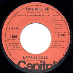 Natalie Cole This Will Be / Joey USED VINYL 7INCH 45 RPM