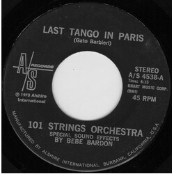 101 Strings Last Tango In Paris / Our First Rhapsody USED VINYL 7INCH 45 RPM