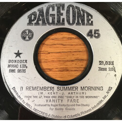 Vanity Fare (I Remember) Summer Morning USED VINYL 7INCH 45 RPM