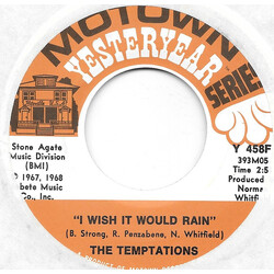 The Temptations I Wish It Would Rain / (Loneliness Made Me Realize) It's You That I Need USED VINYL 7INCH 45 RPM
