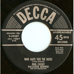 Bing Crosby Who Gave You The Roses USED VINYL 7INCH 45 RPM