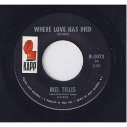 Mel Tillis / The Statesiders (2) Where Love Has Died USED VINYL 7INCH