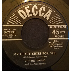 Victor Young And His Orchestra My Heart Cries For You USED VINYL 7INCH 45 RPM
