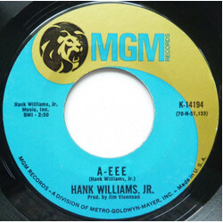 Hank Williams Jr. A - Eee / Rainin' In My Heart USED VINYL 7INCH 45 RPM