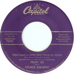 Peggy Lee / George Shearing You Came A Long Way From St. Louis USED VINYL 7INCH 45 RPM