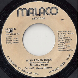 Dorothy Moore With Pen In Hand / Too Blind To See USED VINYL 7INCH 45 RPM