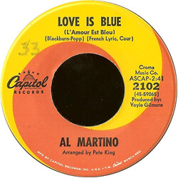 Al Martino Love Is Blue (L'Amour Est Bleu) USED VINYL 7INCH 45 RPM