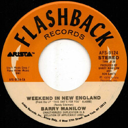 Barry Manilow Weekend In New England / Can't Smile Without You USED VINYL 7INCH 45 RPM