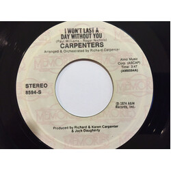 Carpenters I Won't Last A Day Without You / Only Yesterday USED VINYL 7INCH 45 RPM