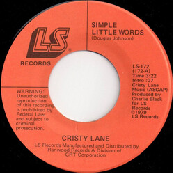 Cristy Lane Simple Little Words / He Believes In Me VINYL 7" USED