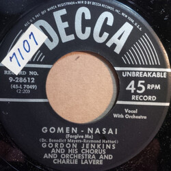 Gordon Jenkins and his Orchestra and Chorus Gomen-Nasai / The Ties That Bind USED VINYL 7INCH 45 RPM