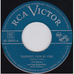 Fran Warren / Hugo Winterhalter Orchestra Teardrops From My Eyes / Hands Off My Heart USED VINYL 7INCH 45 RPM