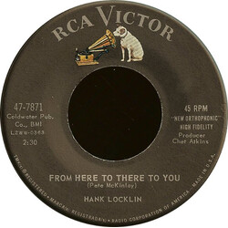 Hank Locklin From Here To There To You USED VINYL 7INCH 45 RPM SINGLE MONO
