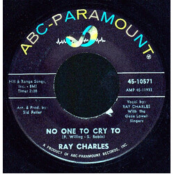 Ray Charles No One To Cry To / A Tear Fell USED VINYL 7INCH 45 RPM