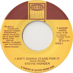 Stevie Wonder I Ain't Gonna Stand For It USED VINYL 7INCH 45 RPM