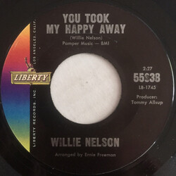 Willie Nelson You Took My Happy Away USED VINYL 7INCH 45 RPM SINGLE STYRENE