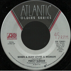 Percy Sledge When A Man Loves A Woman / Cover Me USED VINYL 7INCH 45 RPM