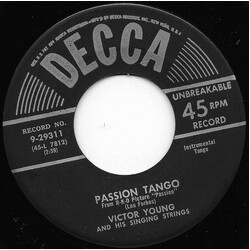 Victor Young And His Singing Strings Passion Tango / Last Night When We Were Young USED VINYL 7INCH 45 RPM