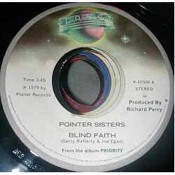Pointer Sisters Blind Faith / The Shape I'm In USED VINYL 7INCH 45 RPM