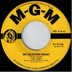Joni James My Believing Heart / You Never Fall In Love Again USED VINYL 7INCH 45 RPM