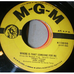 Joni James Where Is That Someone For Me / The Moment I Saw You USED VINYL 7INCH 45 RPM
