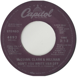 McGuinn, Clark & Hillman Don't You Write Her Off USED VINYL 7INCH 45 RPM