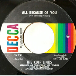 The Cuff Links All Because Of You USED VINYL 7INCH 45 RPM