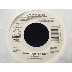 Quincy Jones / Siedah Garrett I Don't Go For That USED VINYL 7INCH 45 RPM