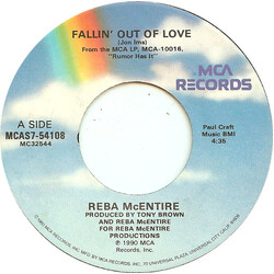 Reba McEntire Fallin' Out Of Love USED VINYL 7INCH 45 RPM