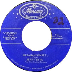 Jerry Byrd Hawaiian Sunset USED VINYL 7INCH 45 RPM