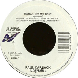 Paul Carrack Button Off My Shirt USED VINYL 7INCH 45 RPM