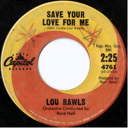 Lou Rawls Save Your Love For Me USED VINYL 7INCH 45 RPM