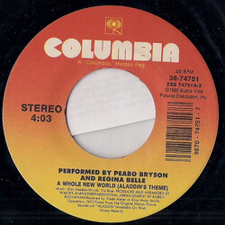 Peabo Bryson / Regina Belle A Whole New World (Aladdin's Theme) USED VINYL 7INCH