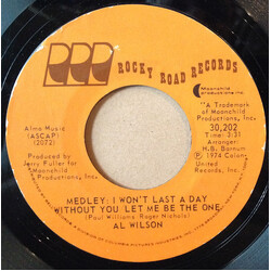 Al Wilson Medley: I Won't Last A Day Without You/Let Me Be The One USED VINYL 7INCH 45 RPM