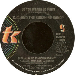 KC & The Sunshine Band Do You Wanna Go Party / Come To My Island USED VINYL 7INCH 45 RPM STYRENE STEREO