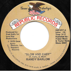 Randy Barlow Slow And Easy USED VINYL 7INCH 45 RPM