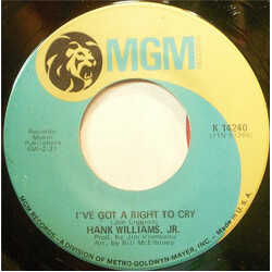 Hank Williams Jr. I've Got A Right To Cry / Jesus Loved The Devil Out Of Me USED VINYL 7INCH 45 RPM
